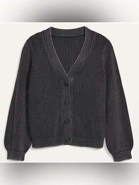 Old Navy Acid wash shaker stitch button front cardigan 100% Cotton sweater Sz M